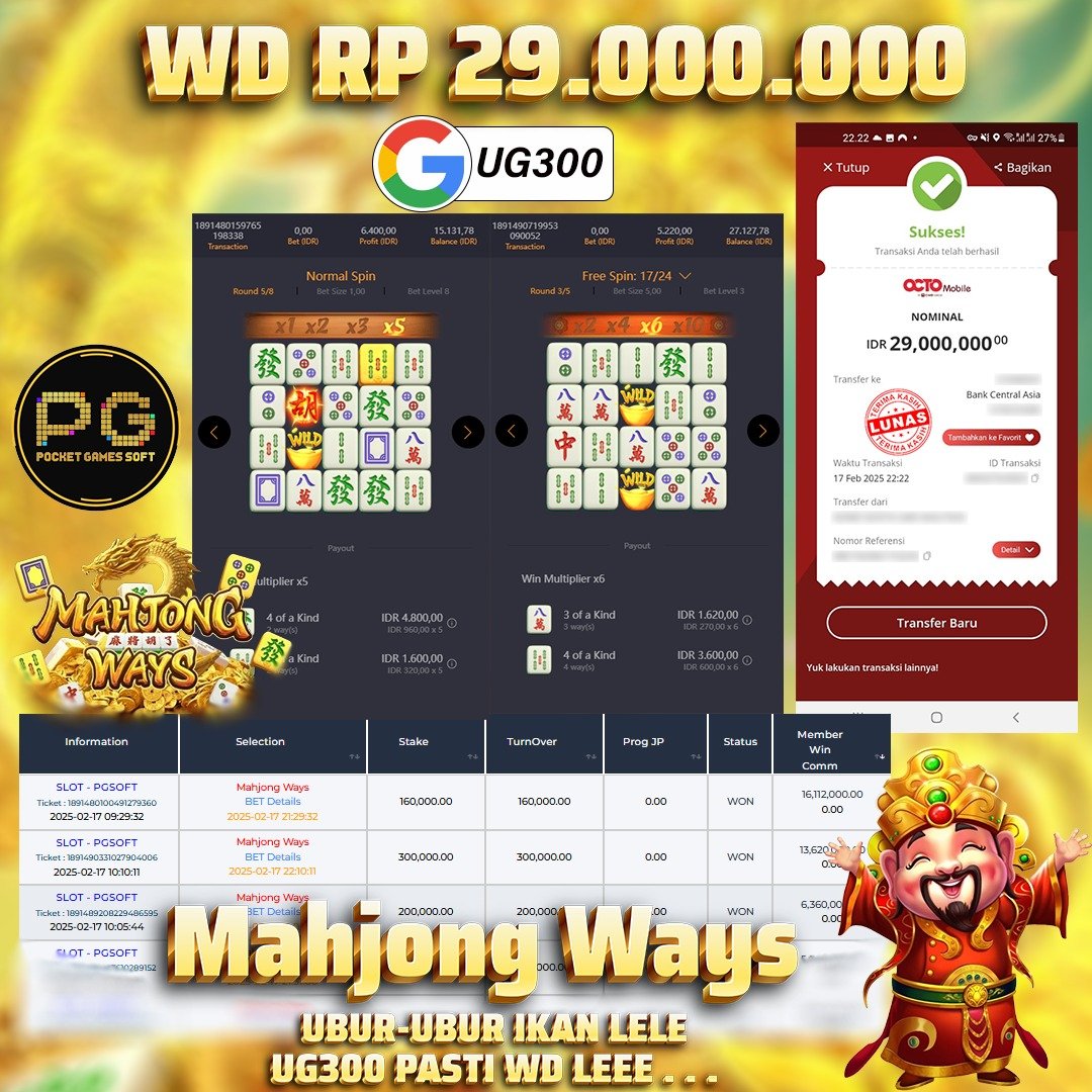 UG300 JACKPOT MAHJONG WAYS  Rp.29,000,000- DIBAYAR TUNTAS